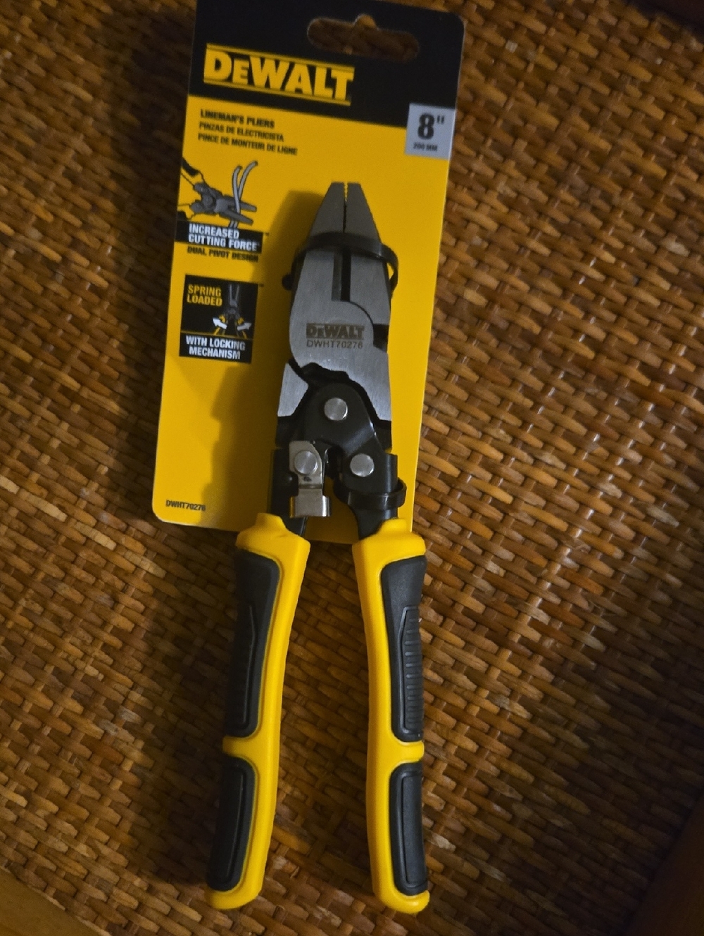 DEWALT 8" Yellow/Black Lineman's Plier - Heavy-Duty Cutting Pliers